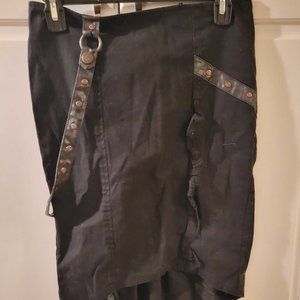 Lip Service Black Strapped Brass Buckle Pencil Skirt Size Small